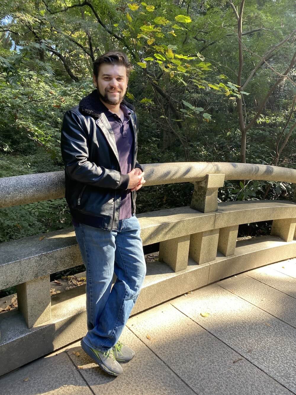 Evan Kelly in Shibuya, Tokyo, at Meiji Jingu Shrine.